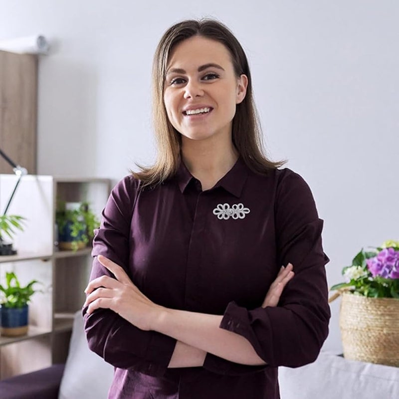 16 قطعة من أزرار الخياطة الفضية اللؤلؤية ذات الطراز الصيني للحرف اليدوية DIY والملابس التقليدية - Image 5